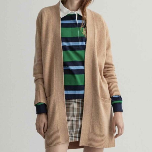 gant-cardigan-long-laine-camel